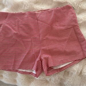Freeway Red and White Striped Shorts